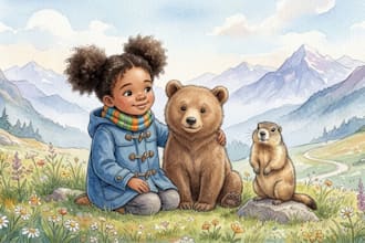 kinderbuch illustration, cartoon aquarell storybook art
