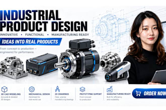 do 3d industrial product design, 3d cad modeling, mechanical design