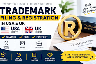 handle your trademark filing trademark registration in USA UK using uspto ukipo