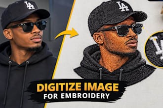 do logo to embroidery digitizing in 1 hour