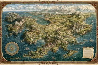 design an original treasure map and fantasy pirate map