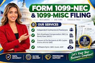 prepare and file 1099 nec and 1099 misc for contractors