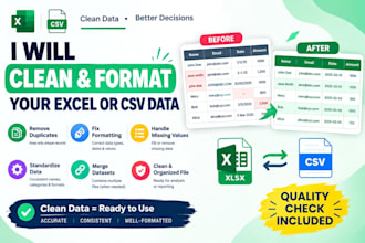 clean and format your excel or CSV data
