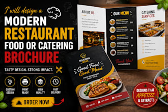 design a modern restaurant food or catering brochure