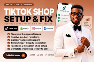 setup tik tok shop, approve tiktok shop category, facebook and instagram shop