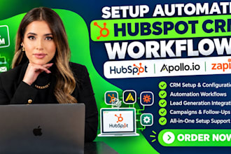 setup automate hubspot crm workflow,setup apollo io  automation zapier apollo
