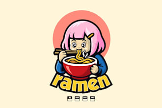 design an authentic and modern food, ramen logo