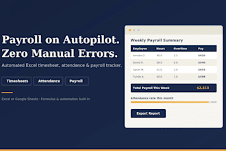 build an automated excel payroll, timesheet and attendance tracker