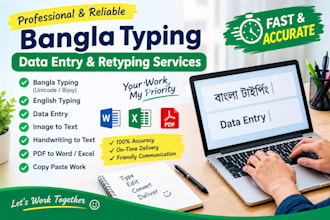 do fast and accurate bangla typing and data entry