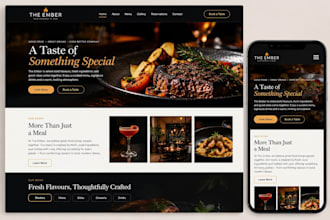create a modern restaurant, cafe or bar website