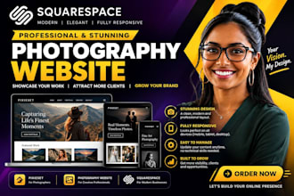 design an attractive pixieset website, photography website, squarespace website