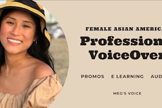 record a young female voiceover in english
