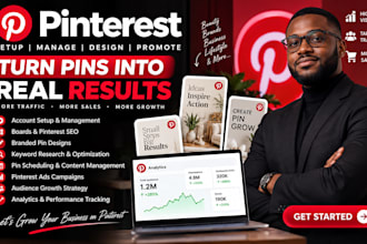 setup manage pinterest pins board SEO design, promotion ads campaign manager