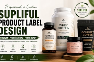 design custom supliful product label, label design, product label and packaging