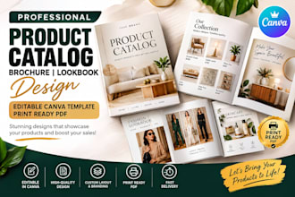 design product catalog brochure lookbook editable canva template print ready pdf