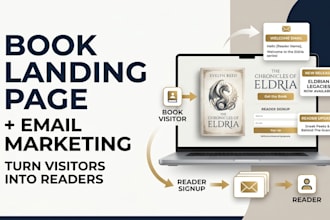 create a high converting book landing page and email marketing funnel