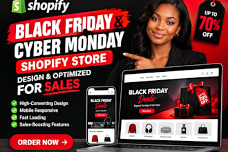 design black friday shopify store cyber monday shopify store optimized for sales