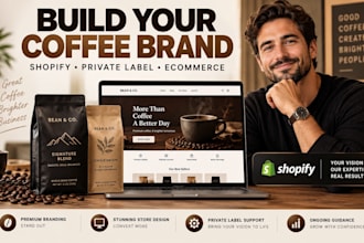 build coffee brand shopify store private label coffee website