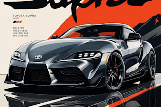 draw cartoon car and automotive illustration for merch
