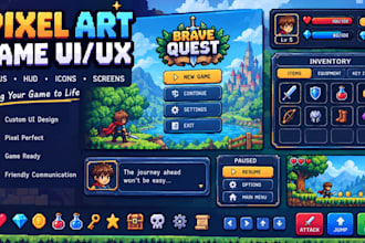 create pixel art UI UX for your game