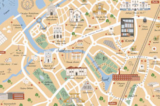 create a tourist map, travel map, event map and detailed destination guide