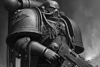 create a unique grimdark sci fi character inspired by warhammer 40k