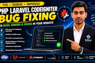 fix PHP laravel bugs, codeigniter bugs, laravel errors and issues