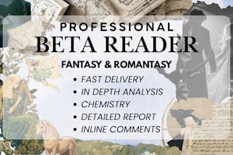be your fantasy and romantasy beta reader and critique partner