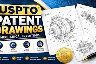 create uspto patent drawings for mechanical inventions