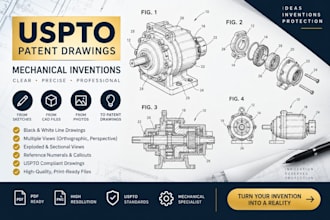 create uspto patent drawings for mechanical inventions