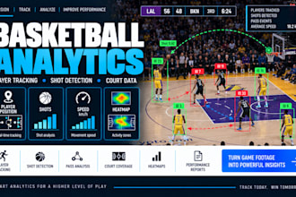 develop basketball player tracking, shot detection court analytics game analysis