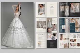 design product catalog brochure for bridal jewelry, wedding lookbook collection