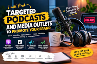 find targeted podcasts and media outlets to promote your brand