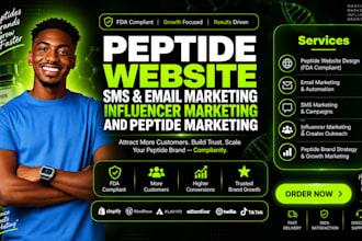 peptide website sms klaviyo email marketing funnel peptide influencer marketing