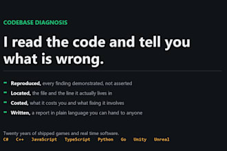 diagnose your slow, broken, or inherited codebase and tell you what is wrong