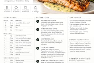 develop and write a professional restaurant quality recipe