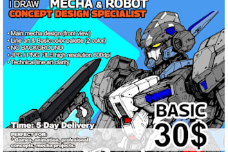 draw mecha and robots concept design