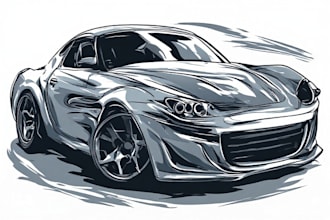 make amazing vector car portrait form your car