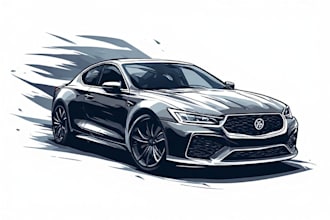 make amazing vector car portrait form your car