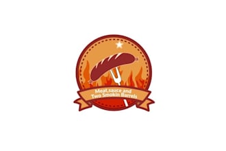 design classic texan sunset meat sauce logo