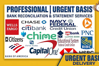 l do bank statement work on an urgent basis