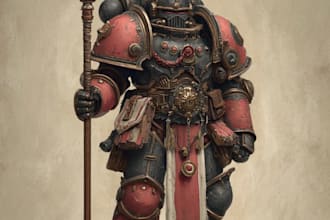 draw custom warhammer 40k character illustrations and grimdark art