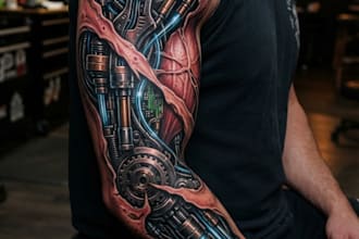 create a tattoo design of tattoo sleeve