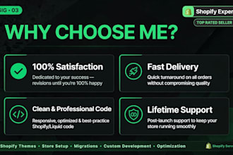 fix shopify bugs, redesign shopify store in 24 hours