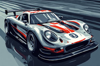 do racing car and automotive illustration in vector art