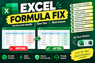 fix excel formulas and spreadsheet errors