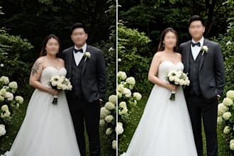 professionally retouch wedding and portrait photos