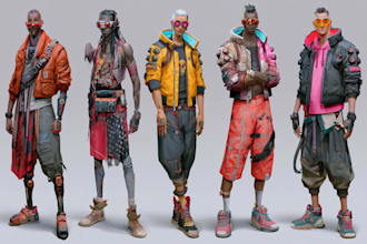 design cyberpunk character, original character design