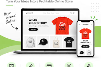 design a shopify print on demand store with product mockups