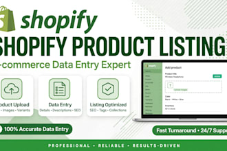 do shopify product listing and ecommerce data entry